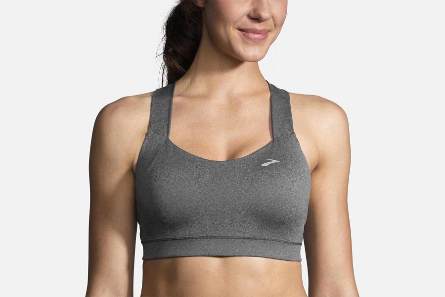 Brooks UpLift Crossback Women Athletic Wear & Sports Bra Grey YNA641293